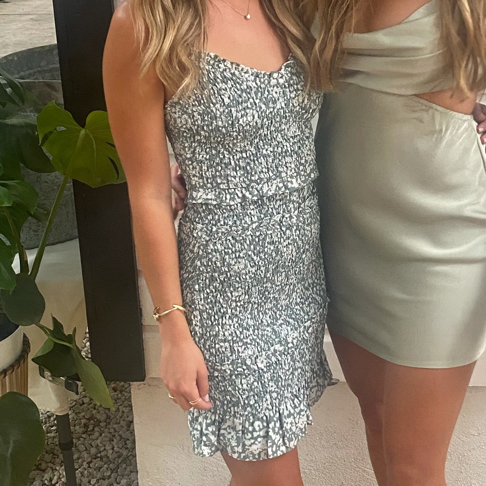 Green and white abercrombie dress